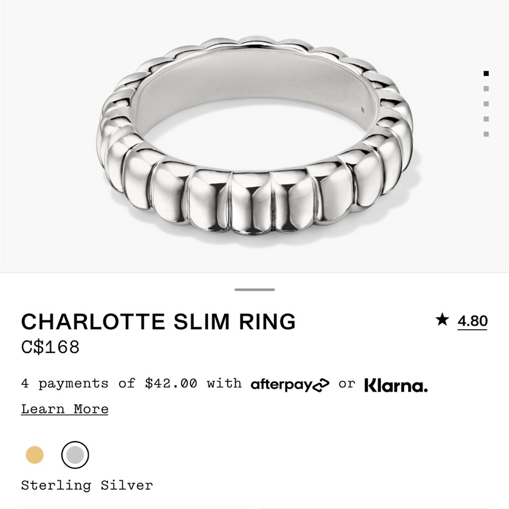 Mejuri Charlotte Slim Silver Ring